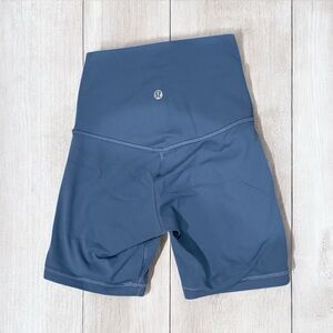 Lululemon Wunder Train Blue Bike Shorts High-Waisted